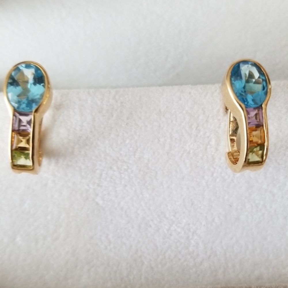 14kt Gold Gemstone Earrings